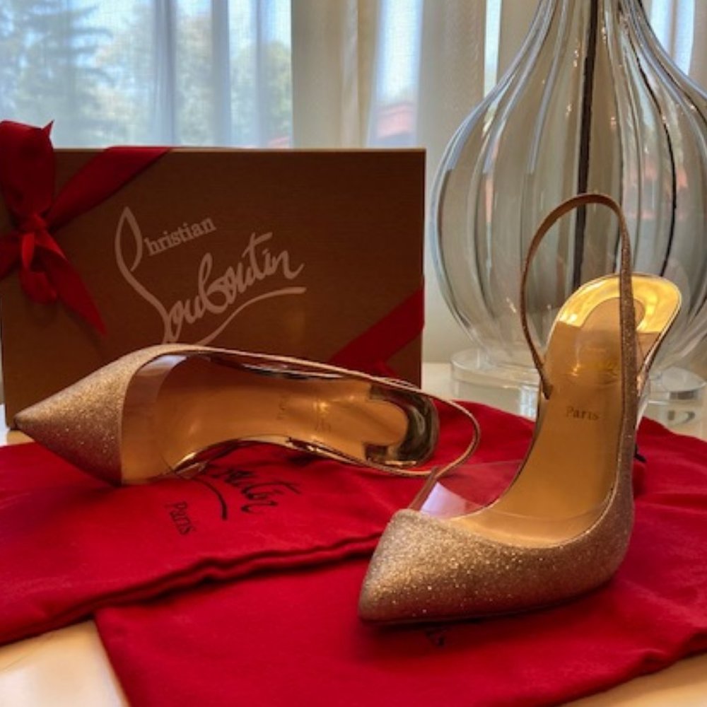 Christian Louboutin "Optisexy" Glitter Sling Back Sandal